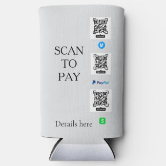Enfriador De Latas Slim escanear para pagar detalles del código QR de Venm