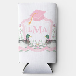Enfriador De Latas Slim Escudo de Graduación en Monograma del Pato Mallard