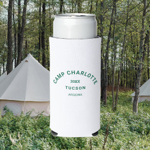 Enfriador De Latas Slim Escudo Verde del Bosque del Campo Temático Bachelo