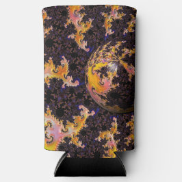 Enfriador De Latas Slim Esfera de Tormenta Fractal de Fuego