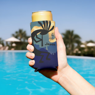 Enfriador De Latas Slim Espíritu del Verde azulado Kokopelli