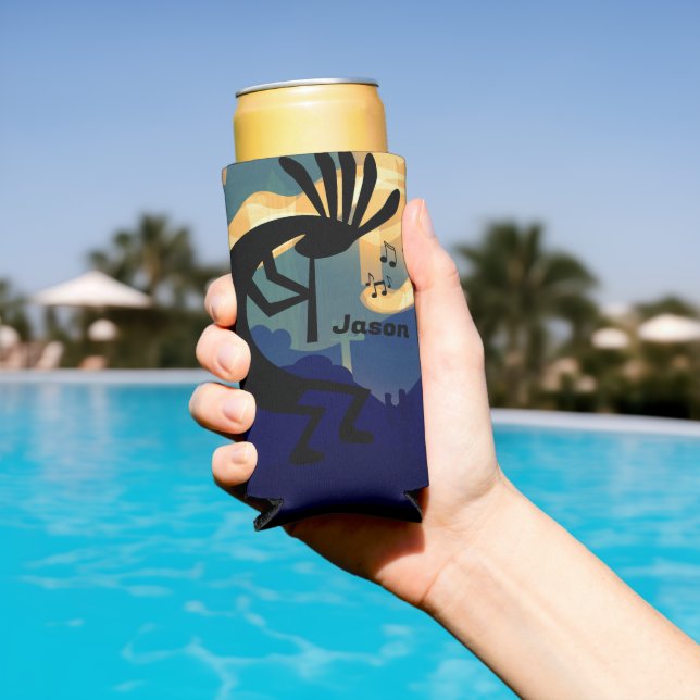 Enfriador De Latas Slim Espíritu del Verde azulado Kokopelli (Piscina in situ)