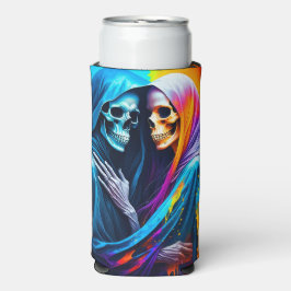 Enfriador De Latas Slim Esqueletos envueltos en un arcoiris