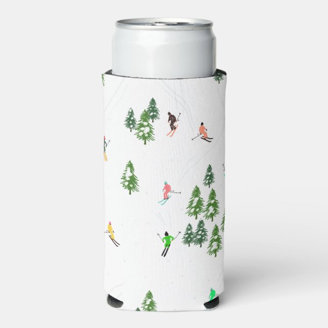 Enfriador De Latas Slim Esquí de esquí Ilustracion (Frente Agua con Gas)