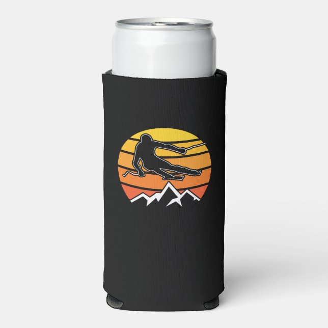 Enfriador De Latas Slim Esquí retro (Frente Agua con Gas)