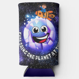 Enfriador De Latas Slim Explorando un planeta a la vez . niño en un cohete