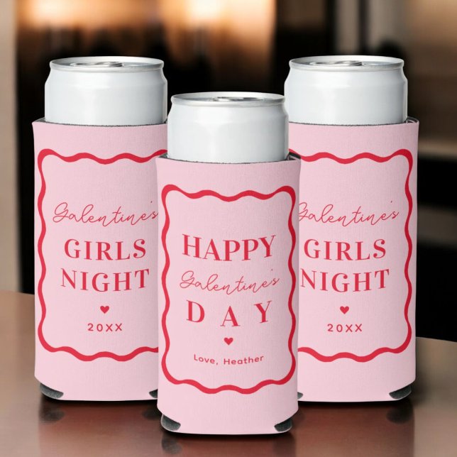 Enfriador De Latas Slim Feliz regalo nocturno del Chica de Galentine (Subido por el creador)