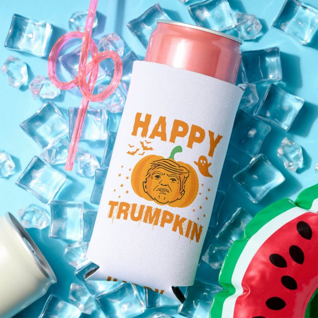 Enfriador De Latas Slim Feliz Trumpkin vuelve a hacer grande a Halloween (Verano in situ)