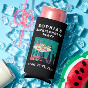 Enfriador De Latas Slim Fiesta de bodas en Las Vegas Bacherolette Favor de