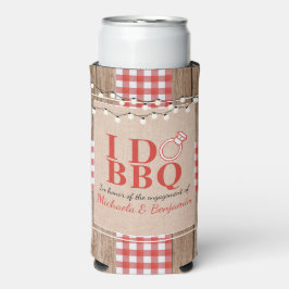 Enfriador De Latas Slim Fiesta de compromiso Rustic I Do BBQ para parejas