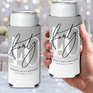 Enfriador De Latas Slim Fiesta de cumpleaños 40 personalizada