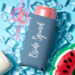 Enfriador De Latas Slim Fiesta de Despedida de Soltera Squad Novia Azul Fr