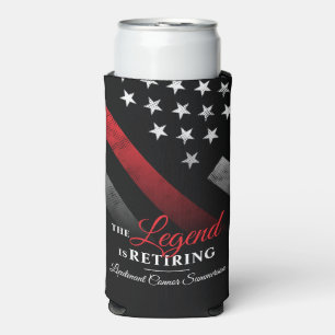 Enfriador De Latas Slim Fiesta de Retiro de Bomberos de la Línea Roja