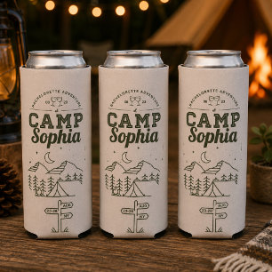 Enfriador De Latas Slim Fiesta de Soltera en el Campamento para Enfriadore