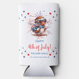 Enfriador De Latas Slim Fiesta de verano de águila patriótica USA 4 de jul