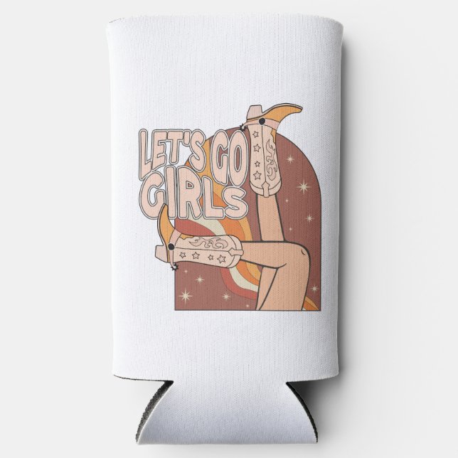 Enfriador De Latas Slim Fiesta Retro Rodeo Bachelorette (Anverso)