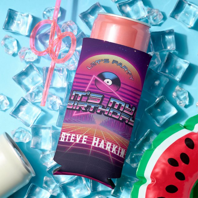 Enfriador De Latas Slim Fiesta Rockin Vaporwave (Verano in situ)