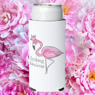 Enfriador De Latas Slim Flamingo rosa Crown Flock Fabulous