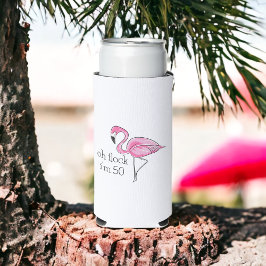 Enfriador De Latas Slim Flamingo rosa Oh Flock Tengo 50 años