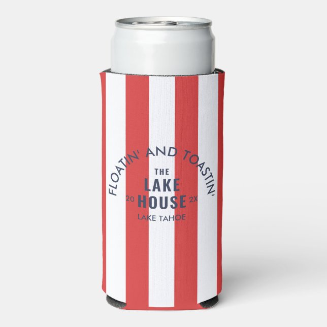 Enfriador De Latas Slim Floatin' Y Toastin' The Lake House Red Stripe (Reverso Agua con Gas)