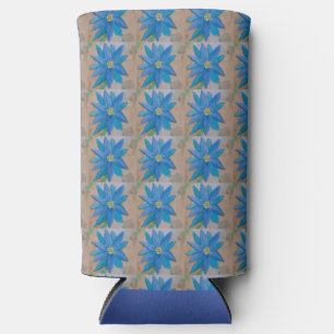 Enfriador De Latas Slim Flor azul