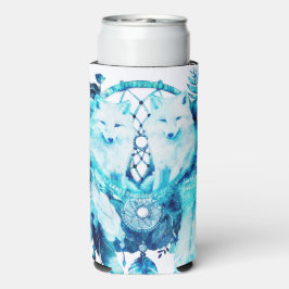Enfriador De Latas Slim Flor azul de hielo Artic Fox Dreamcatcher