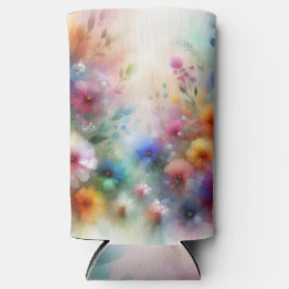 Enfriador De Latas Slim Floral abstracto en estilo acuarela