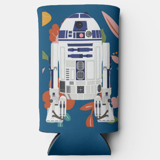 Enfriador De Latas Slim Floral Droid (Anverso)