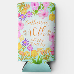 Enfriador De Latas Slim Floral Garden Aqua