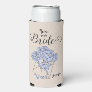 Enfriador De Latas Slim Flores de color de agua simplista para la novia