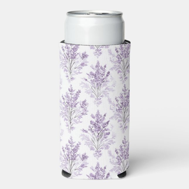 Enfriador De Latas Slim Flores de lavanda   (Frente Agua con Gas)