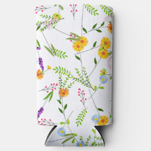 Enfriador De Latas Slim Flores silvestres de primavera verano