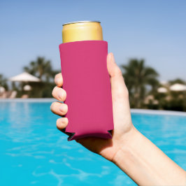 Enfriador De Latas Slim fondo rosa con borde blanco