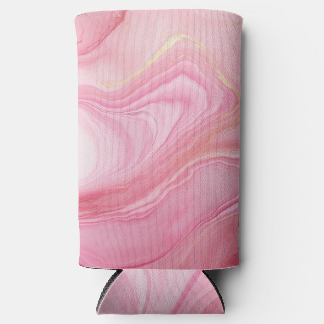 Enfriador De Latas Slim Fondo rosado marcadamente (Anverso)