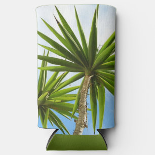 Enfriador De Latas Slim Foto con efecto de pintura de hojas de palmera yuc