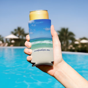 Enfriador De Latas Slim Fotografía de playa Personalizado de las olas del