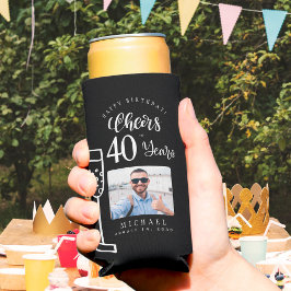 Enfriador De Latas Slim Fotomontaje de 40 años de cumpleaños