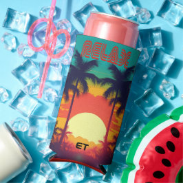Enfriador De Latas Slim Frasco o Refrigerador de bebidas trópico retro ele