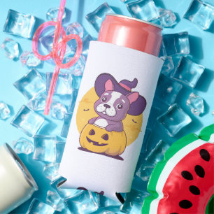 Enfriador De Latas Slim Frenchie Halloween