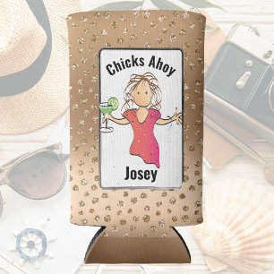 Enfriador De Latas Slim Funny Chicas Trip Personalizados chicks Ahoy