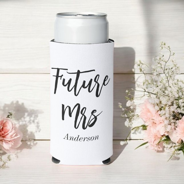 Enfriador De Latas Slim Futura Sra. Black White Bachelorette (Subido por el creador)