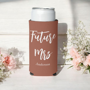 Enfriador De Latas Slim Futura Sra Novia Terracotta Marrón Blanco