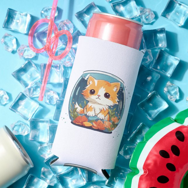 Enfriador De Latas Slim Gato Culpable (Verano in situ)