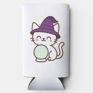 Enfriador De Latas Slim Gato Kawaii Halloween - Magnífico y adorable Spook