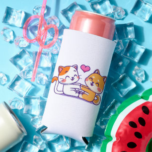 Enfriador De Latas Slim Gato y Shiba Inu