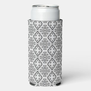 Enfriador De Latas Slim Geométrico ,patrón , negro y blanco