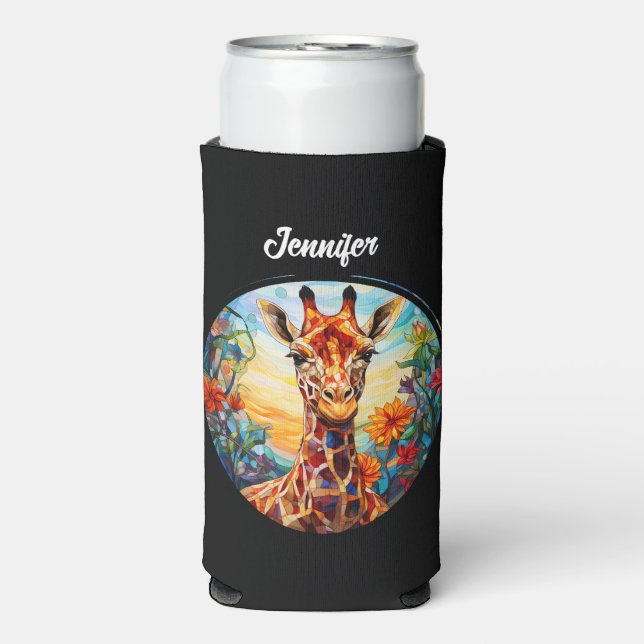 Enfriador De Latas Slim Girafa de vidrio templado personalizada (Frente Agua con Gas)