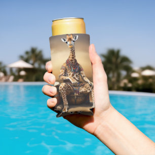 Enfriador De Latas Slim Giraffe Grooves: Una serenata de bongo en la saban