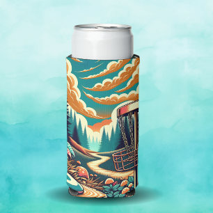 Enfriador De Latas Slim Golf de disco retro Arte psicodélico