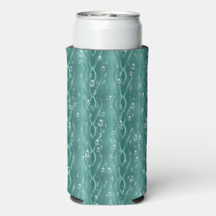 Enfriador De Latas Slim Gotas de lluvia Metalizado verdes